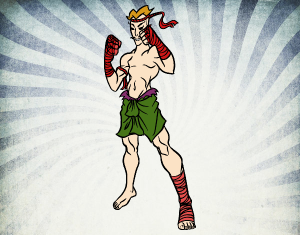 luchador de muay thai un poco dizfrasado de momia