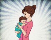 Dibujo Madre cogiendo al bebé pintado por FANIS3045