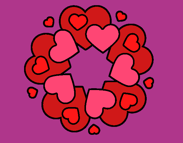 Dibujo Mandala de corazones pintado por andy2016