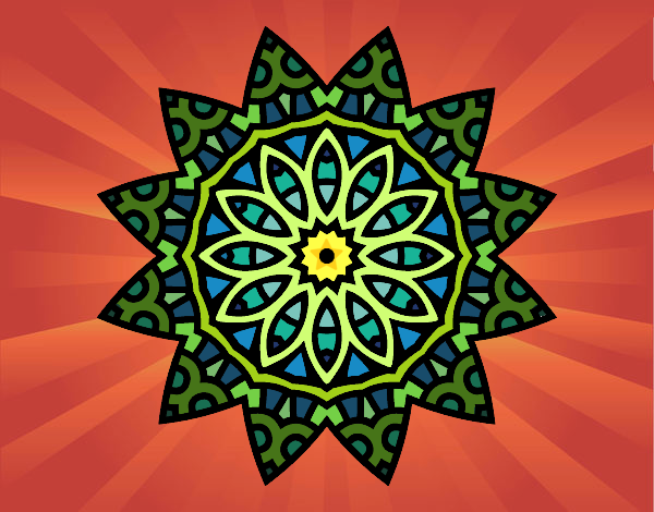 Dibujo Mandala estrella pintado por alexha