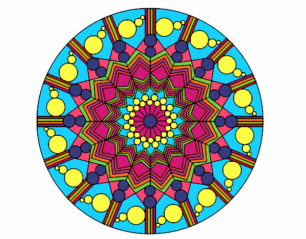 Mandala flor con círculos