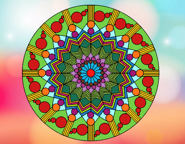 Dibujo Mandala flor con círculos pintado por juanjesus3