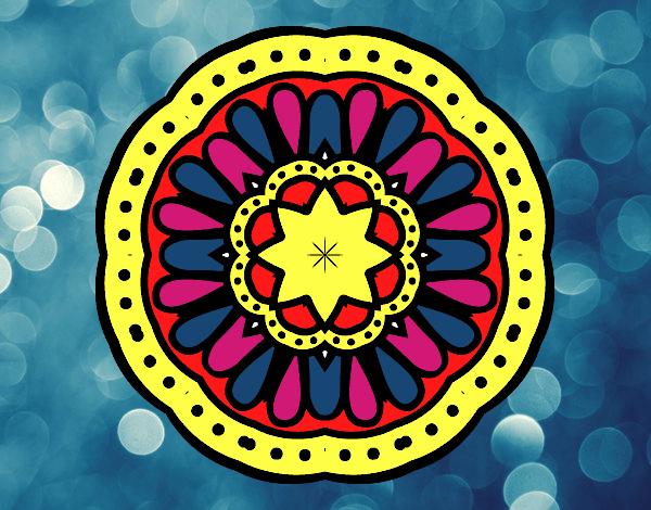 Dibujo Mandala mosaico pintado por xavi