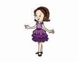 Dibujo Niña con vestido de fiesta pintado por FANIS3045