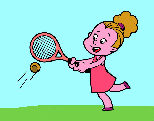 Niña jugando a tenis