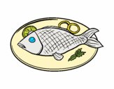 Dibujo Plato de pescado pintado por marahicruz