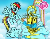 Dibujo Rainbow Dash en su palacio pintado por leyla345