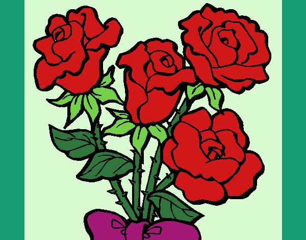 Dibujo Ramo de rosas pintado por andy2016