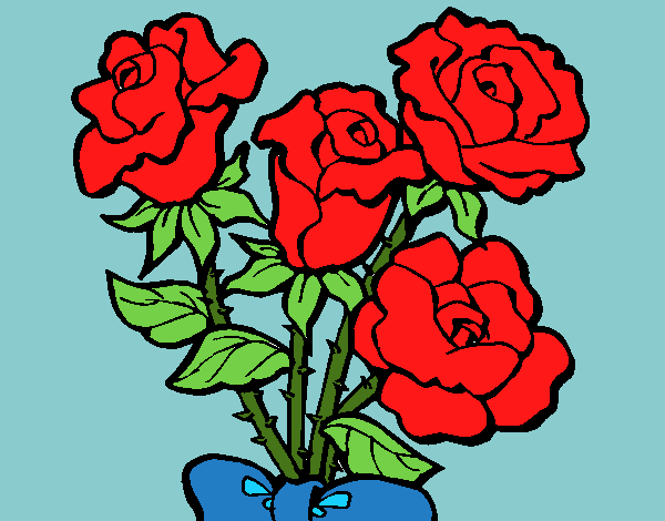 Dibujo Ramo de rosas pintado por LunaLunita