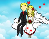 Dibujo Recién casados en una nube pintado por LunaLunita