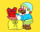 Santa Claus ofreciendo regalos