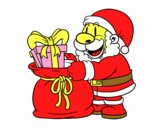 Santa Claus ofreciendo regalos