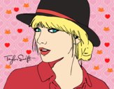 Dibujo Taylor Swift con sombrero pintado por Swiftie