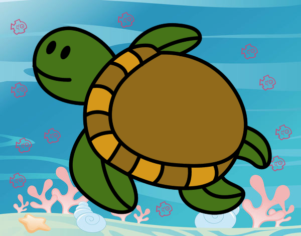 Dibujo Tortuga nadando pintado por andy2016