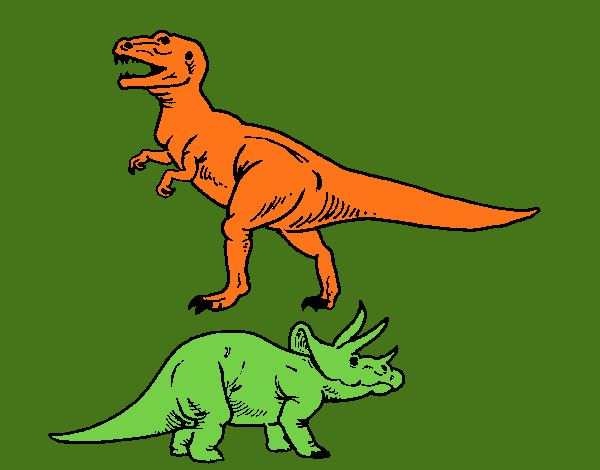 Triceratops y tiranosaurios rex