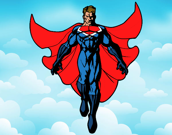 Dibujo Un Super héroe volando pintado por Tanguito
