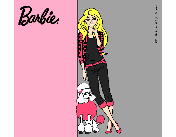 Barbie con cazadora de cuadros