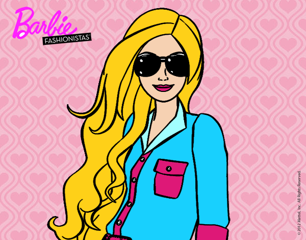 Dibujo Barbie con gafas de sol pintado por paola07noe