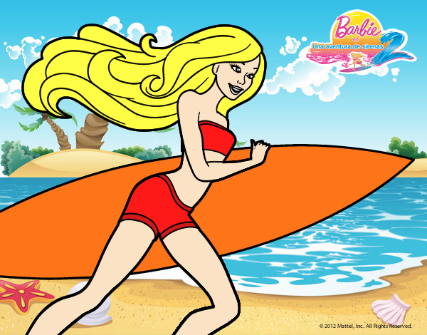 Barbie corre al agua