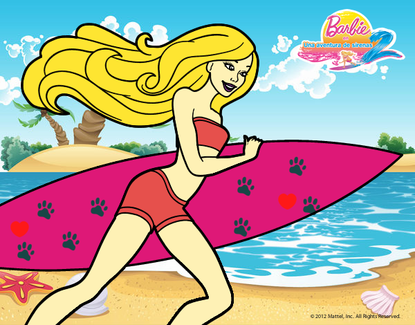 Barbie corre al agua