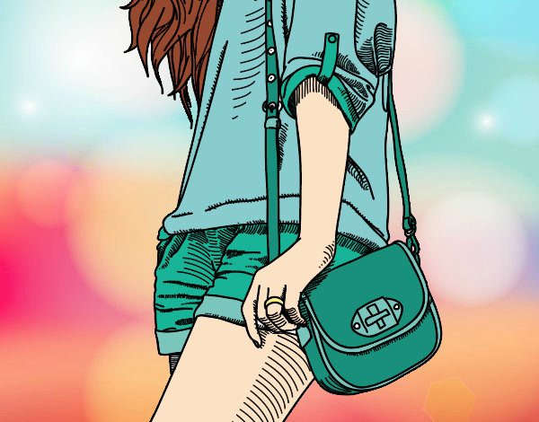 Dibujo Chica con bolso pintado por yuliana66
