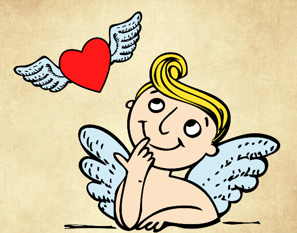Dibujo Cupido y corazón con alas pintado por kevin-dpc
