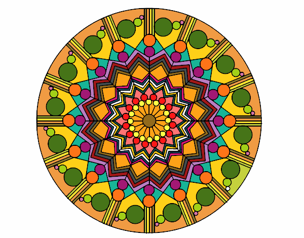 Mandala flor con círculos