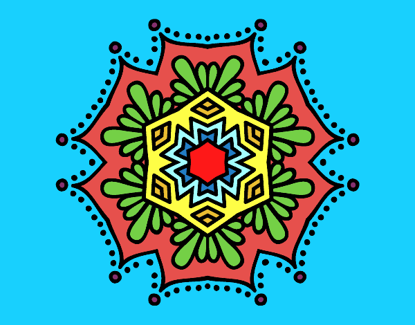 Dibujo Mandala flor simétrica pintado por JUANCHUX