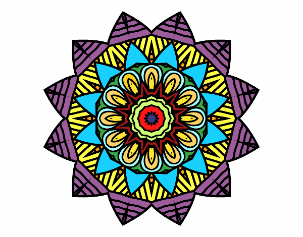 Dibujo Mandala frutal pintado por JUANCHUX
