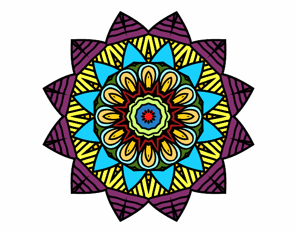 Dibujo Mandala frutal pintado por JUANCHUX