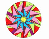 Dibujo Mandala sol triangular pintado por ALALALAL15