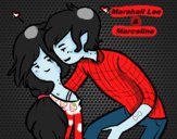 Dibujo Marshall Lee y Marceline pintado por lin125