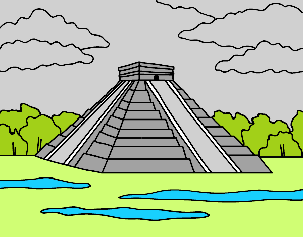 Dibujo de Pirámide de Chichén Itzá pintado por en  el día  19-01-16 a las 01:09:02. Imprime, pinta o colorea tus propios dibujos!