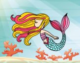 Dibujo Sirena flotando pintado por Osobal