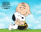 Snoopy y Carlitos abrazados