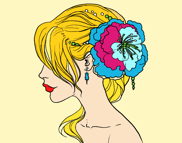 peinado de novia con flor