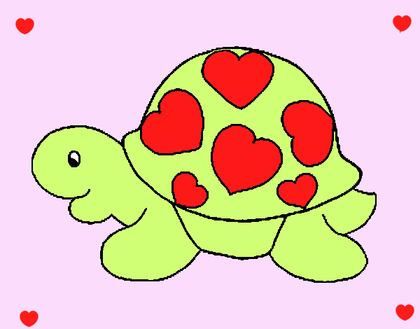 Tortuga con corazones