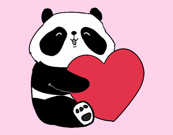 Dibujo de Amor Panda pintado por Erikiut en  el día 28-01-16 a  las 06:16:06. Imprime, pinta o colorea tus propios dibujos!