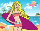 Barbie con tabla de surf