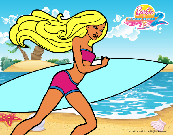 Barbie corre al agua