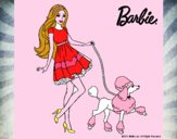 Barbie paseando a su mascota