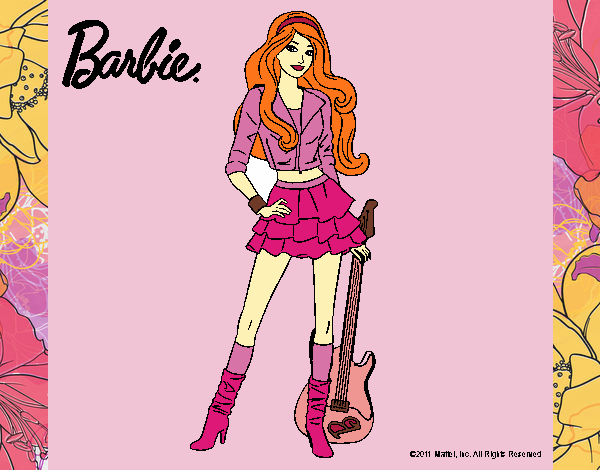 Dibujo Barbie rockera pintado por LunaLunita