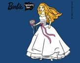 Dibujo Barbie vestida de novia pintado por linda423