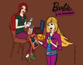 Barbie y su hermana merendando