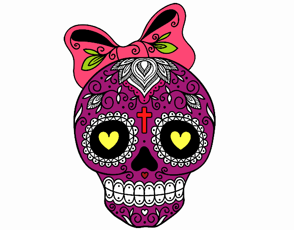 Calavera mejicana con lazo