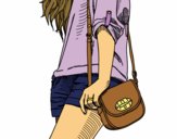Dibujo Chica con bolso pintado por MYC10