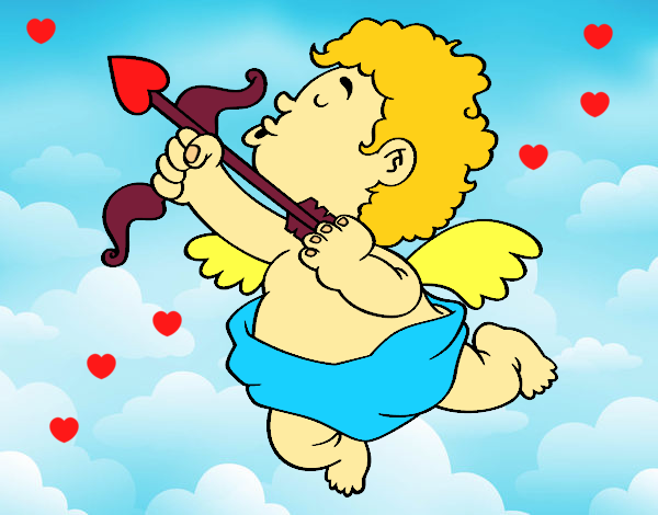 Dibujo Cupido con su flecha pintado por LunaLunita