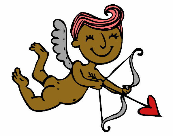 Cupido contento con flecha