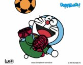 Dibujo Doraemon futbolista pintado por Osobal
