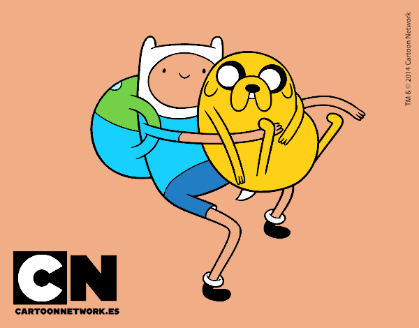 Finn y Jake abrazados